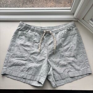 Orvis Mens XL Explorer Performance Linen Shorts – Gray Stripe 6” Inseam